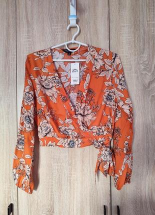 Стильная укороченная блуза блузка блузон топ размер 44-46