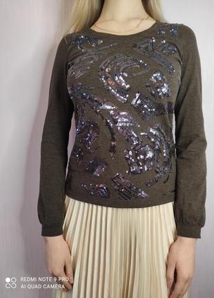 Luisa cerano блуза кофточка лонгслив пайетки брендовая6 фото