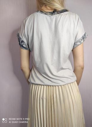 Marc cain шовкова блуза топ шовк футболка принт шелковая шелк дорогой бренд9 фото