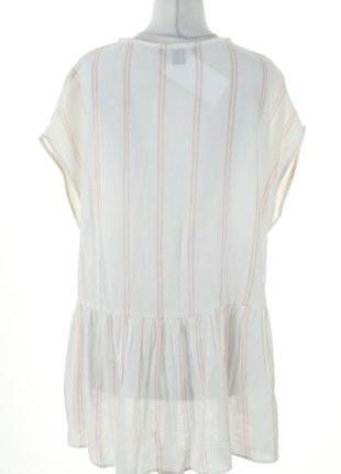 Белая блуза, блузка без рукавов, топ primark, жатая ткань полоска, р. 48 евр., 4xl2 фото