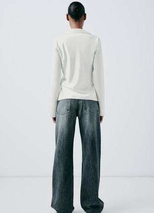 Zara атласная блуза классическая женская5 фото
