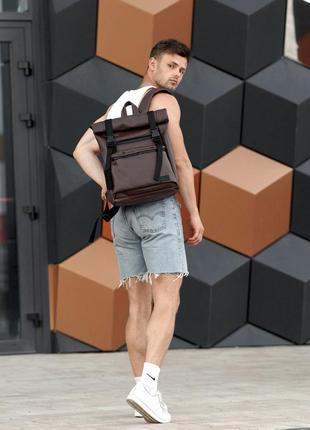Чоловічий рюкзак ролл sambag rolltop zard шоколадний
