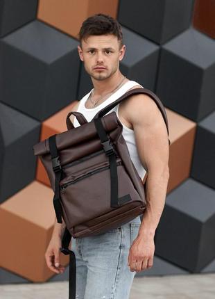 Мужской рюкзак ролл sambag rolltop zard шоколадный4 фото