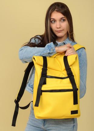 Жовтий жіночий рюкзак rolltop10 фото