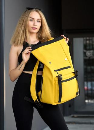 Жовтий жіночий рюкзак rolltop8 фото