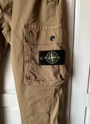 Штани stone island cotton cargo garment dyed 'old' effect4 фото