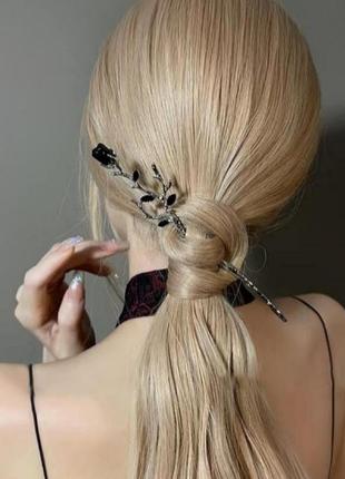 Китайская палочка для волос роза4 фото