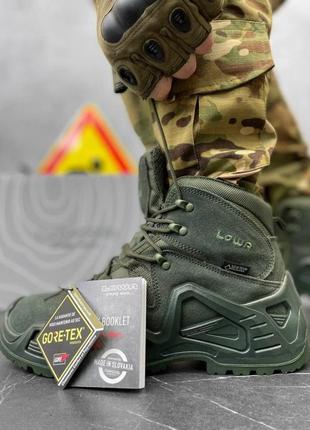 Черевики тактичні lowa zephyr mid gtx хаки олива! черевики лова олива! берці тактичні мембрана gore-tex!