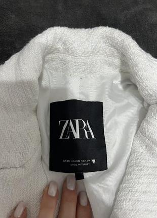 Укорочений піджак твідовий піджак жакет блейзер білий піджак zara h&m7 фото