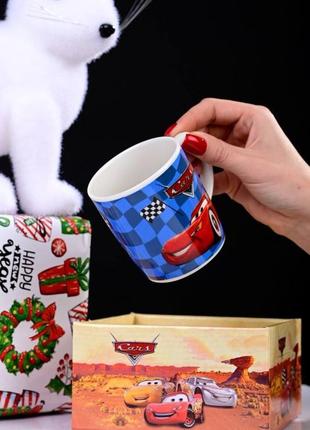 Красивый детский набор тачки чашка и ложка в подарочной коробке🎁2 фото