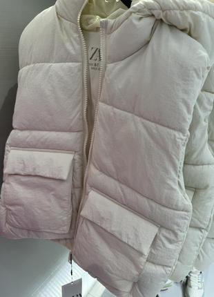 Zara kids длинный жилет детский с капюшоном