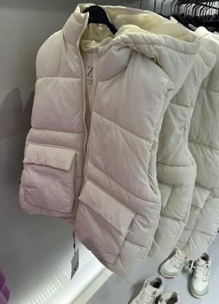 Zara kids длинный жилет детский с капюшоном