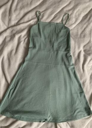 Мятное платье в рубчик asos 10/12 размер5 фото