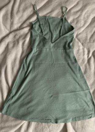Мятное платье в рубчик asos 10/12 размер2 фото