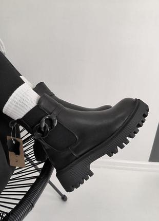 Стильні жіночі зимові черевики, шкіряні челсі, чоботи, зима, натуральна шкіра, 37-38-39-407 фото