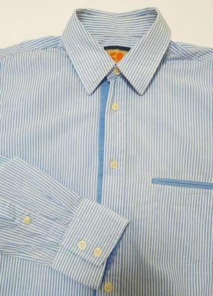 Мужская рубашка в полоску boss orange hugo boss