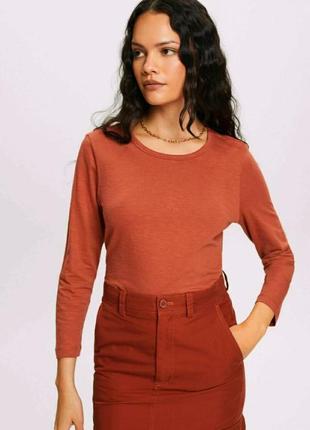 Лляний лонгслів футболка stile benetton/5195/
