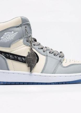Женские кроссовки Smoke jordan Michael 1 x dior люкс качество