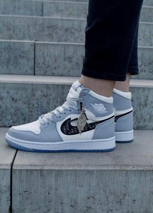 Женские кроссовки jordan retro 1 x dior люкс качество