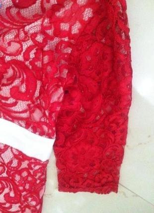 Стильное эффектное яркое алое красное ажурное кружевное платье силуэт по фигуре, 483 фото