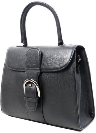 Жіноча шкіряна сумка на одній ручці giorgio ferretti чорна2 фото