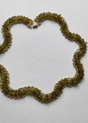 Кольє в зелених відтінках