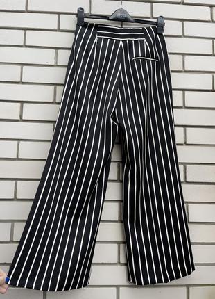 Полосатые черные брюки кюлоты, бриджи, палаццо marella8 фото