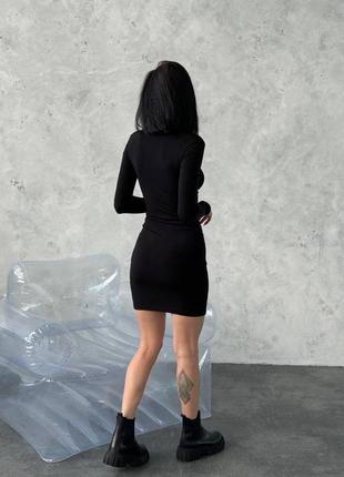 Облегающее короткое платье с глубоким декольте на шнуровке 😻5 фото