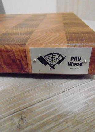 Торцевая разделочная доска из дуба pav-wood 30х40х4,5 см3 фото