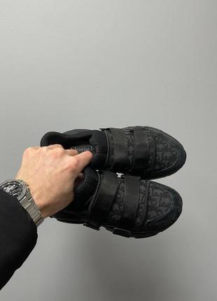 Стильні текстильні кросівки шкіряні кросівки в стилі christian dior d-wonder ‘black’ діор стильні кросівки тренд10 фото