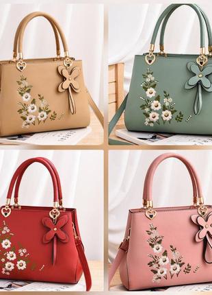Женская сумка сумочка с вышивкой с вышивкой цветы цветочки