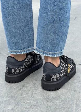 Стильные черные кроссовки в стиле диор текстильные кроссовки кожаные кроссовки в стиле dior id black logo6 фото