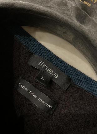 Мужской шерстяной свитер linea коричневый джемпер6 фото