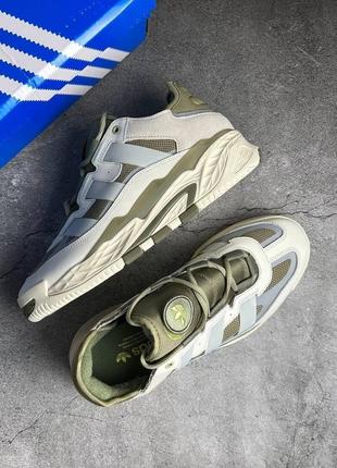 Кроссовки adidas niteball хаки с белым
