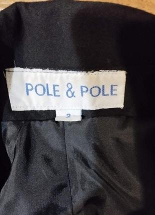 Классический черный женский пиджак/ блейзер на молнии pole&pole. отличный состав!2 фото