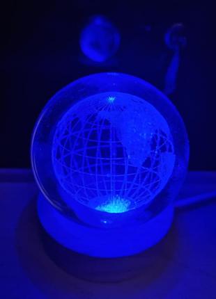 Светильник ночник подсветка "платочный шар" земля4 фото