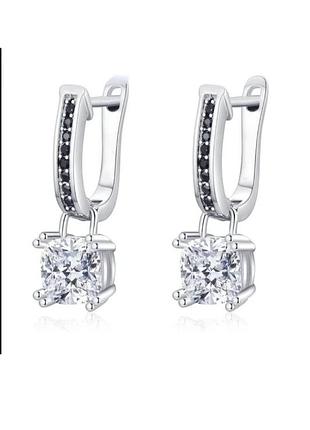 Сережки срібло з великими цирконами silver original