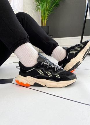 Мужские кроссовки  adidas ozweego "black/orange"