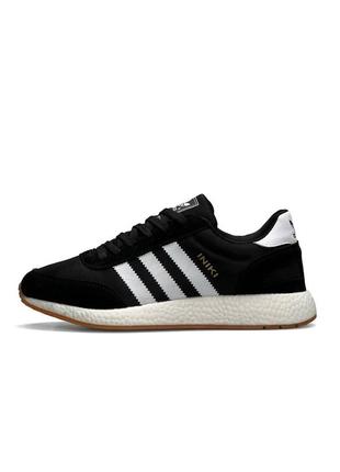 Мужские кроссовки adidas originals iniki black white (адидас оригинал)