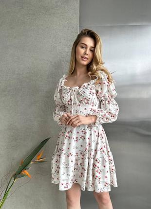 Женское роскошное стильное качественное трендовое легкое летнее белое платье с розовыми цветами.2 фото