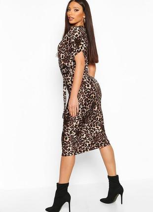 Платье миди плиссе в леопардовый принт2 фото