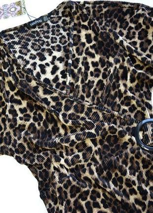 Платье миди плиссе в леопардовый принт7 фото