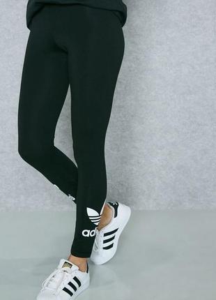 Лосины хлопковые adidas с лого внизу2 фото