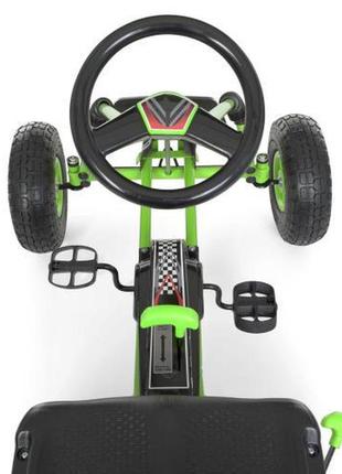 Дитячий педальний карт bambi 01 (зелений колір) з надувними колесами5 фото