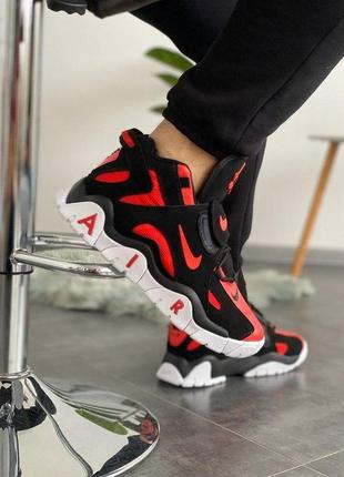 Мужские кроссовки nike air barrage mid qs university red black white