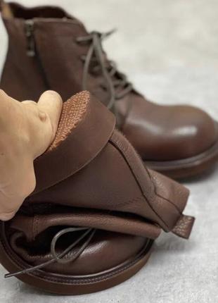 Анатомические ботинки из натуральной кожи на широкую ногу6 фото