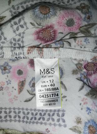 Блуза m&s 12р.в цветочный принт4 фото