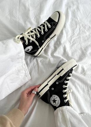 Женские кеды converse chuck taylor vintage 70 plus hi blackwhite10 фото