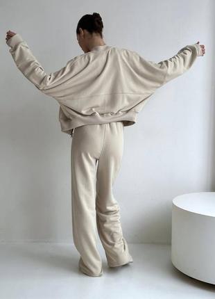 Спортивный костюм, р.s-m, турецкий трикотаж, бежевый7 фото