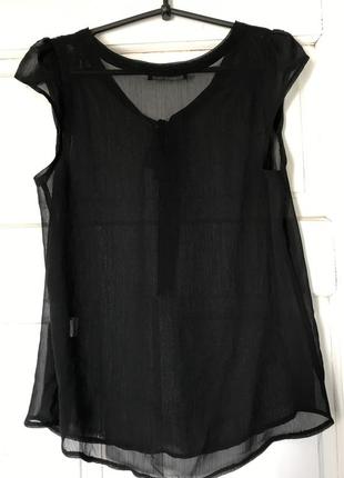 Прозора блуза на зав’язках з мереживними вставками на плечах2 фото